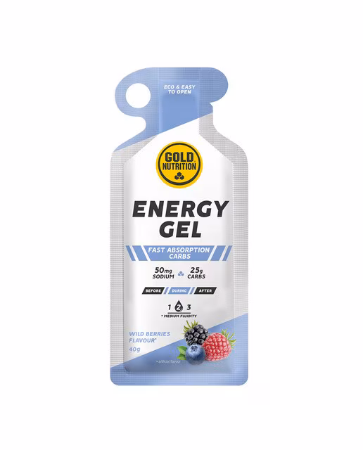 GoldNutrition - Gel Energético 40 G Sabor Frutos Rojos Gold Nutrition.